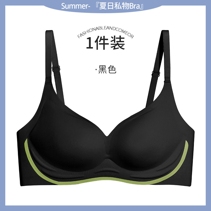 Ropa interior sin costuras Pecho pequeño push up anti-caída Sujetador de niña grande Sujetador deportivo inalámbrico Copa fija Ropa interior