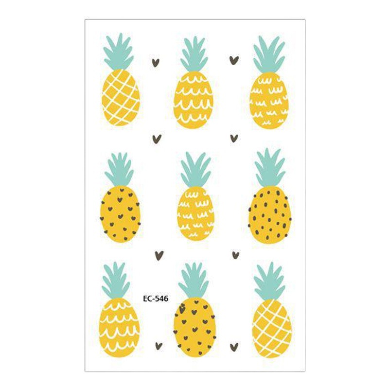 Planta fruta lindo niños tatuaje pegatinas colorido fruta vegetal piña cereza sandía fresa dibujos animados pegatinas