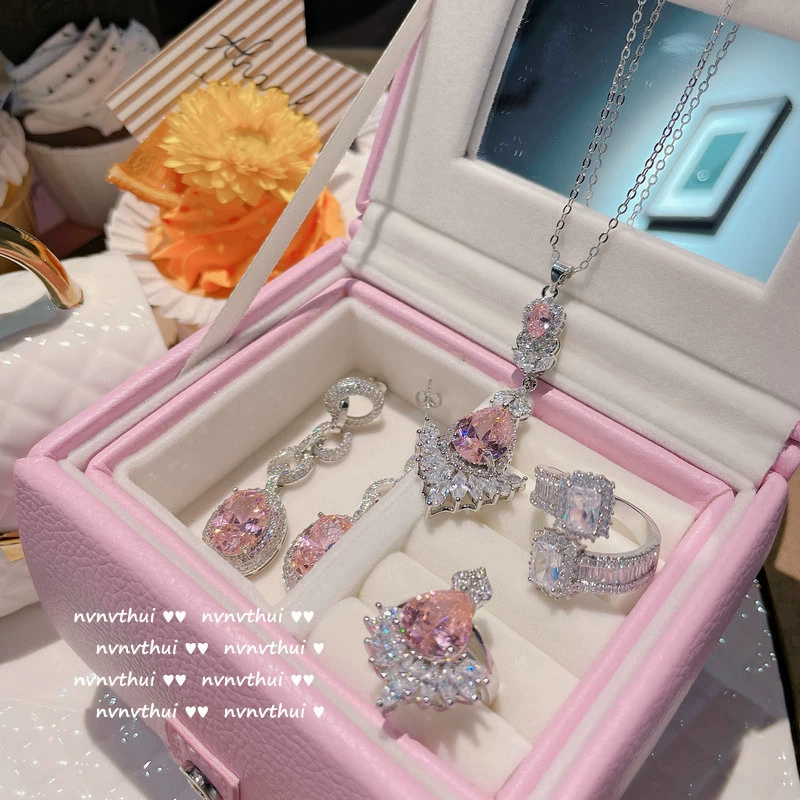 Серьги, цирконий, набор, с камнем, образец золота 750