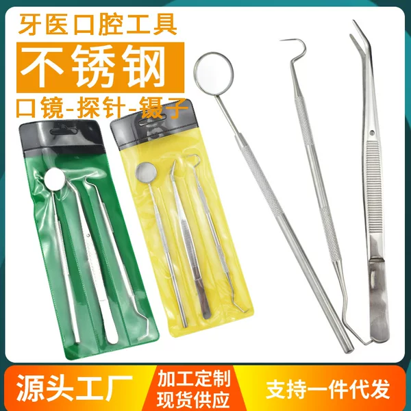Stainless Steel Dentist Tool Set Dental Oral Cleaning Tools Endoscope Teeth Foliation Tooth Stains Tartar
