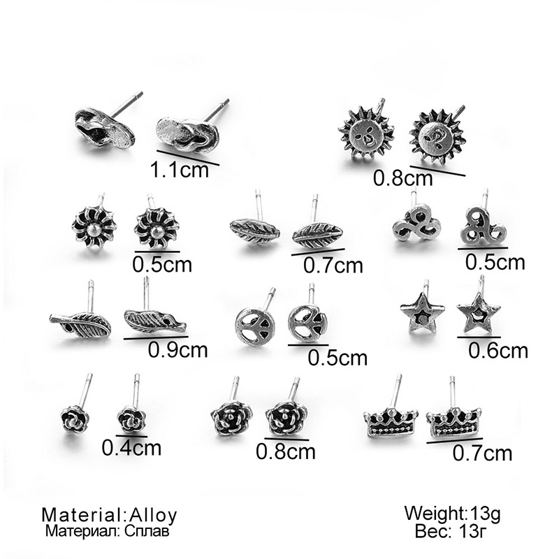 European Retro Style Men's Earrings With Celestial And Nature Motifs_voghion.com