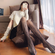 新款SM花园同款FK十字架四叶草渔网镂空连裤打底袜子女小红书潮搭