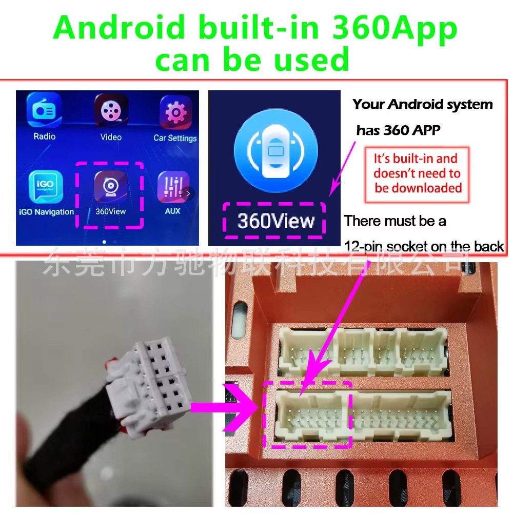 360-Degree 3D Panoramic Car Reversing Camera Kit Android Navigation Universal Ahd1080 High-Definition Night Vision