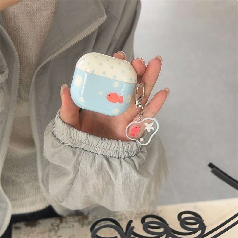 Cute Bubble Goldfish Airpodspro3 Earphone Case Suitable for Apple 2/3/4 Generation Wireless Bluetooth Protective Case