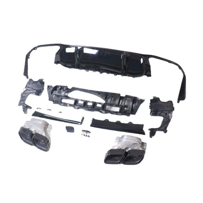 Tailpipe suitable for Mercedes Big Surrounded - 2016-2022-e-class-sport-e63-black-rear-lip-spoiler