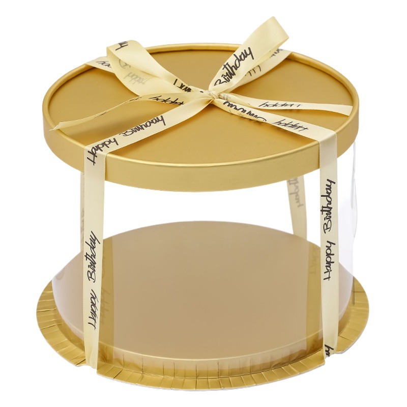 Caja de pastel transparente redonda 4 pulgadas 6 pulgadas 8 pulgadas 10 pulgadas 12 pulgadas caja de embalaje de pastel de cumpleaños especial de doble capa