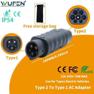 EV şarj adapterləri – Ac Charging Guns - european-standard-to-american-standard-type2-type1