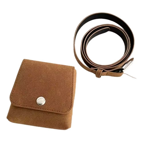 Маленькая квадратная сумка из оленьей кожи, бархатная маленькая квадратная сумка Anchor в том же стиле, поясная сумка вогнутой формы, аксессуарная сумка, корейская модная поясная сумка