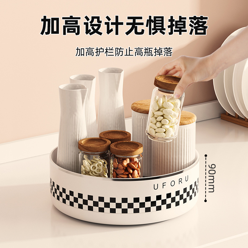 旋转调料置物架厨房台面多功能油盐酱醋调味料用品大全收纳盒托盘|undefined