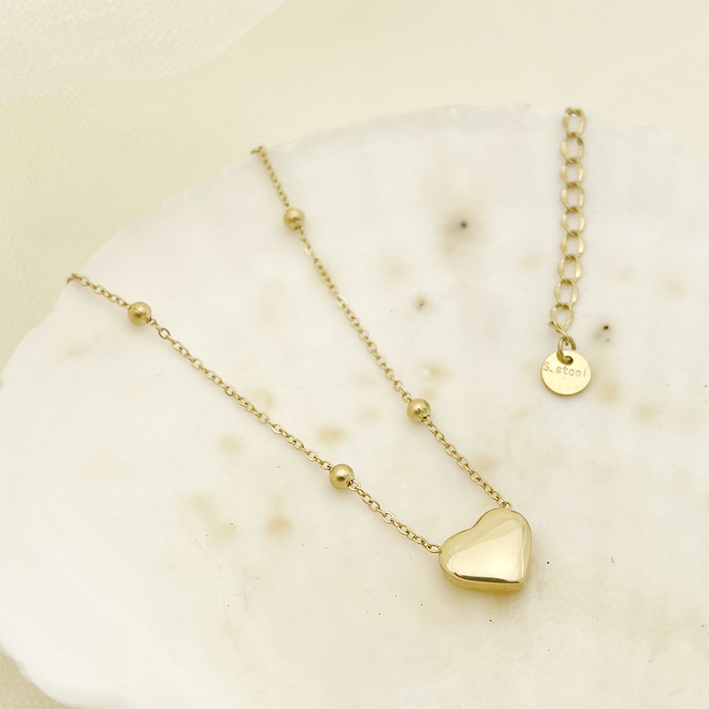 Fashion Heart Shape Stainless Steel Plating Pendant Necklace 1 Piece
