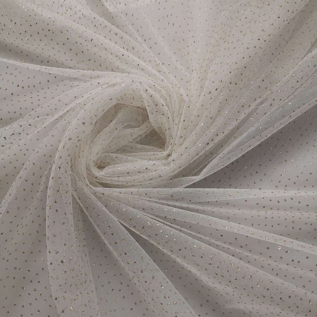 热卖款无弹36眼网纱底布小点点撒金银粉 小清新网纱 多色现货供应
