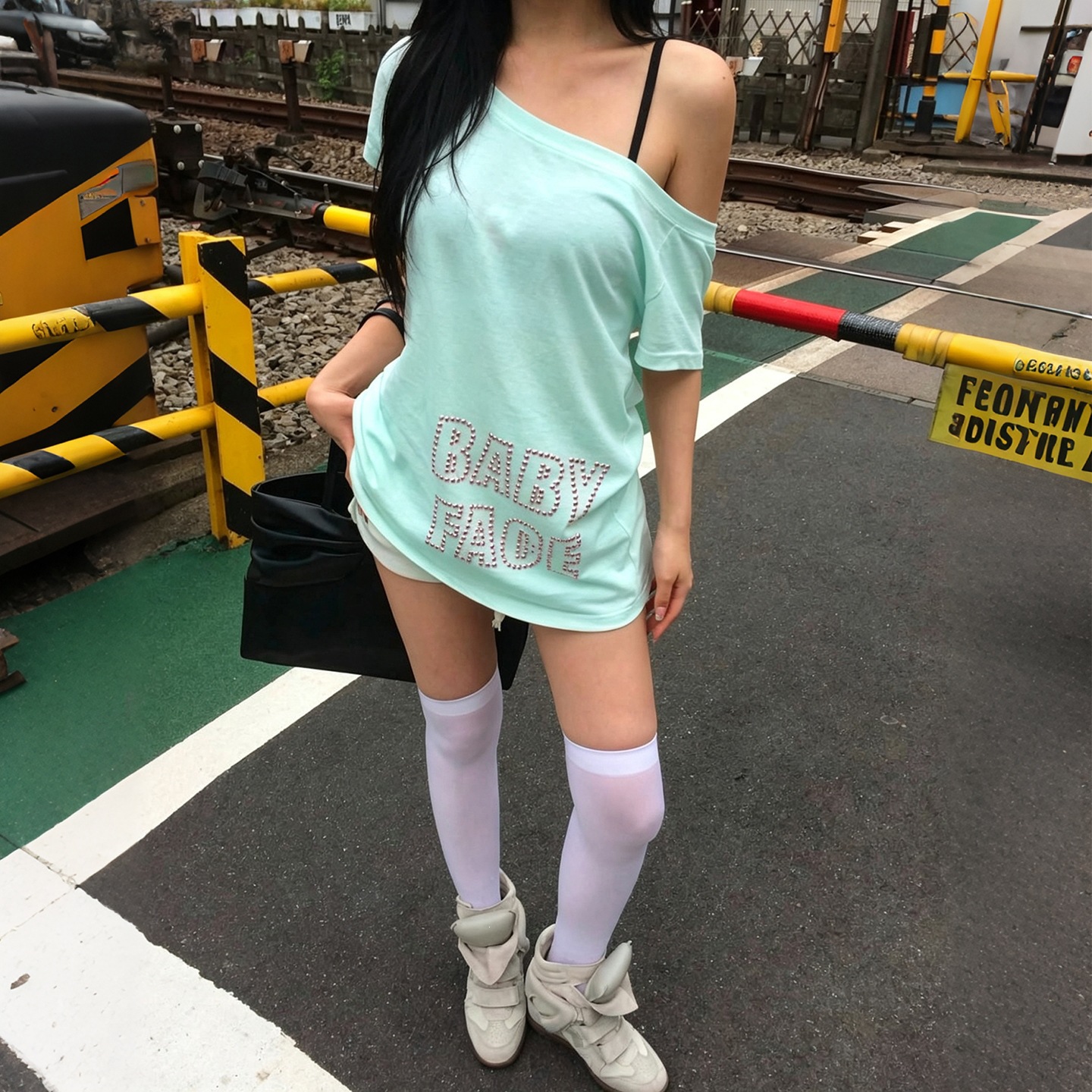 2026 Cross-Border European and American Style Ebay Summer New Women's Street Fashion Diagonal Collar Short-Sleeve Letter Rhinestone T-Shirt for Women