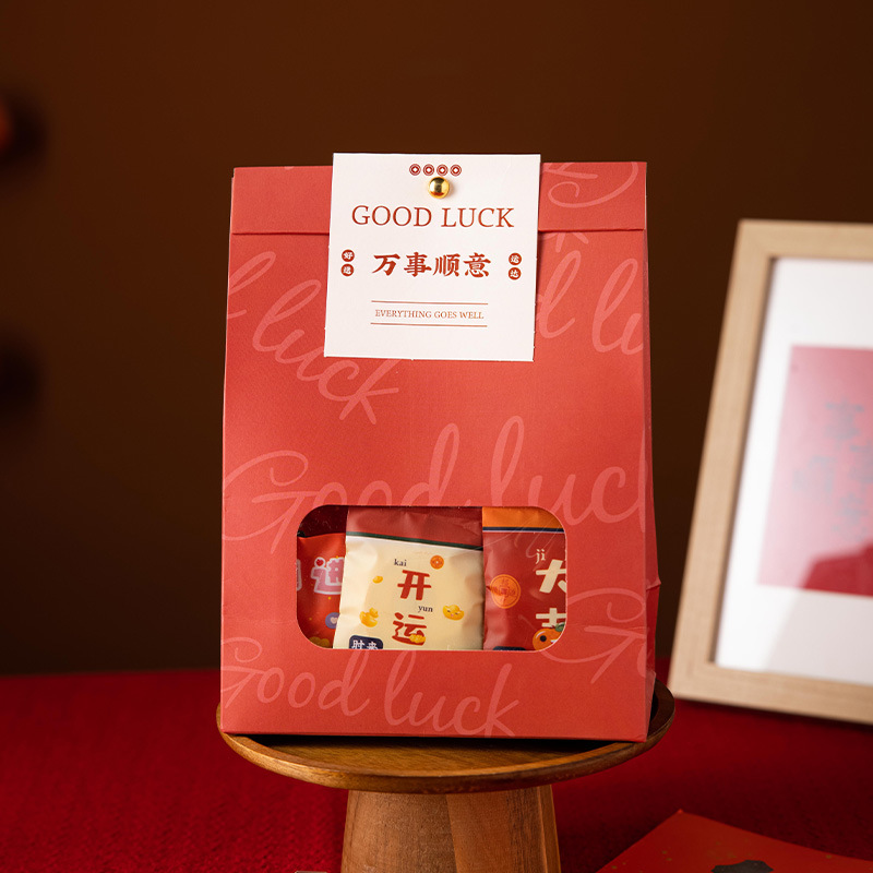 2023 copo de nieve crujiente bolsa de embalaje galleta caja de embalaje de caramelo boda transparente ventana portátil bolsa de papel para hornear al por mayor