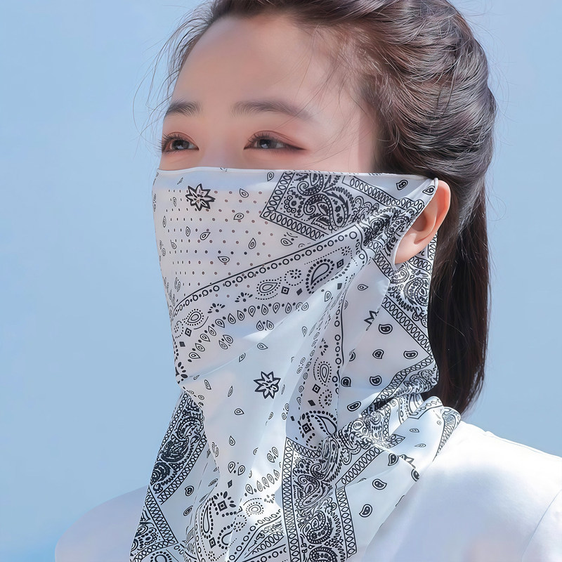 Ear-Hanging Sun Protection Mask for Women, Full Face Sunshade for Driving, Neck Protection for Cycling, Motorcycle Face Mask for Men, Neck Sun Protection Face Cover