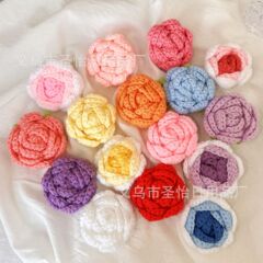 完成品手編みバラ模造花編み花永生花diy毛糸かぎ針編み自作かぎ針花束