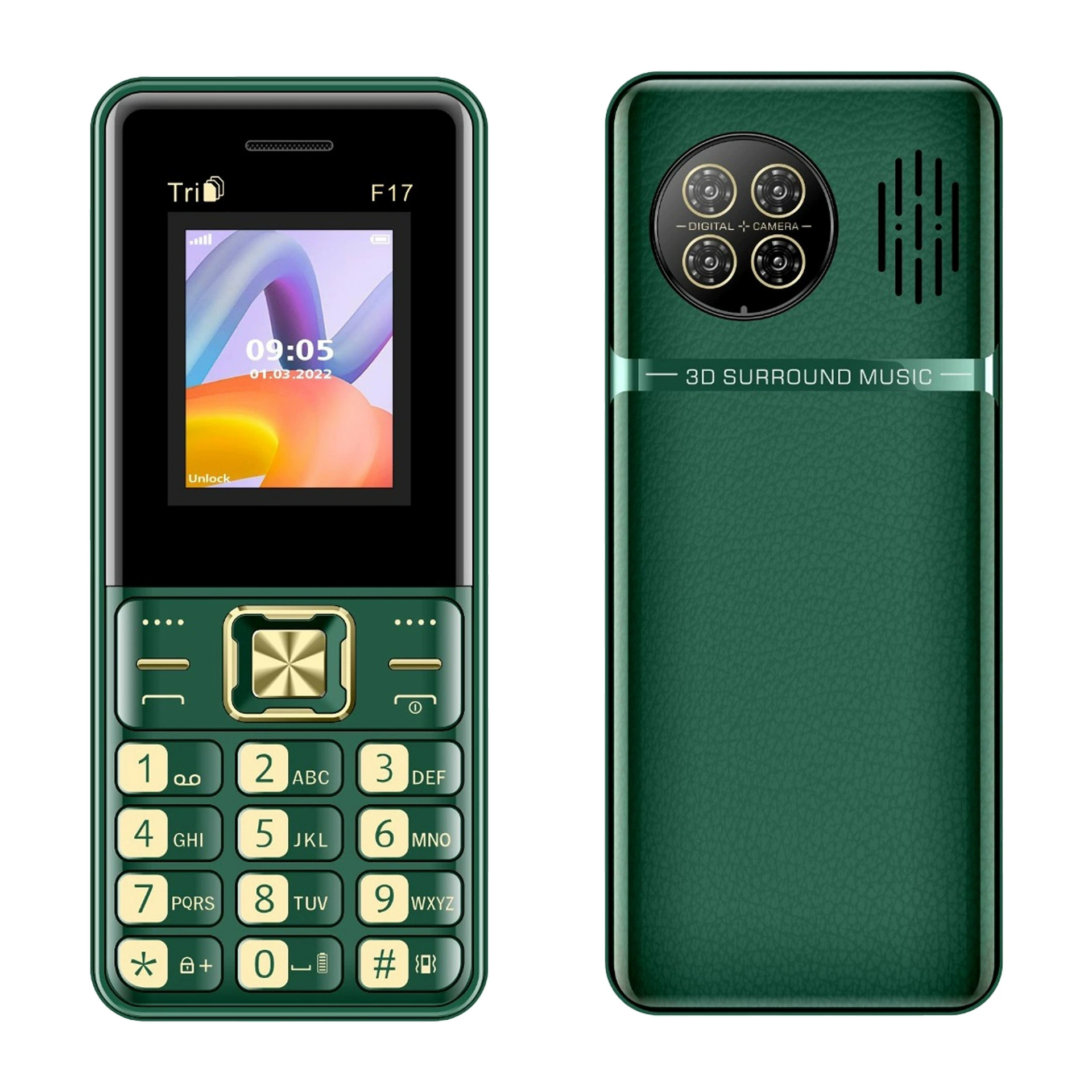 MaFam F17: 2G телефон с тройной SIM, простой в использовании, компактный, цвета: черный/синий/зелёный