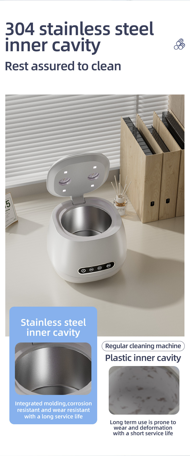 Portable Ultrasonic Retainer Cleaner with UV Light Sterilizer