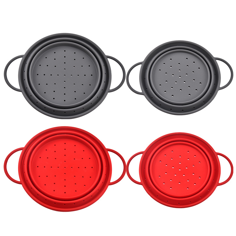 Cesta de drenaje plegable retráctil de silicona de grado alimenticio cesta de lavado vegetal Filtro de verduras multifunción tamiz de drenaje de alimentos de frutas