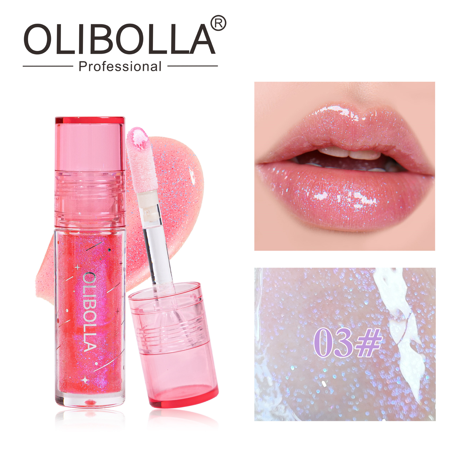 OLIBOLLA agua brillante brillo multicolor esmalte labial sin taza humectante espejo labial brillo labial al por mayor lápiz labial