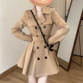 卡其色风衣女2024秋冬新款韩版休闲气质小个子收腰显瘦大衣外套女