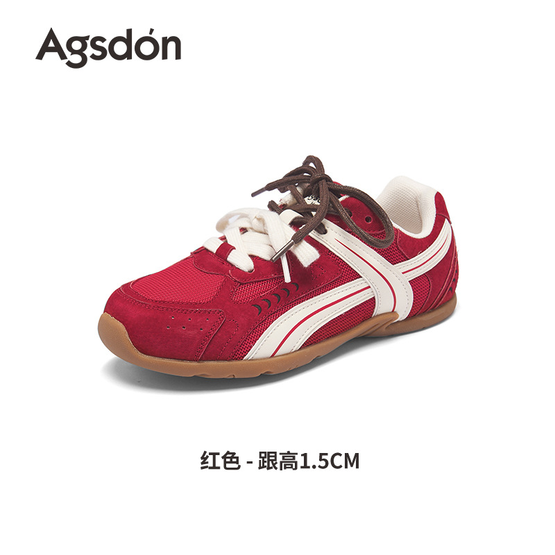 Augu Lion Deng rojo zapatos de entrenamiento de mujeres 2025 nuevo verano zapatos de carreras de suela suave zapatos deportivos ballet Gump zapatos de mujer