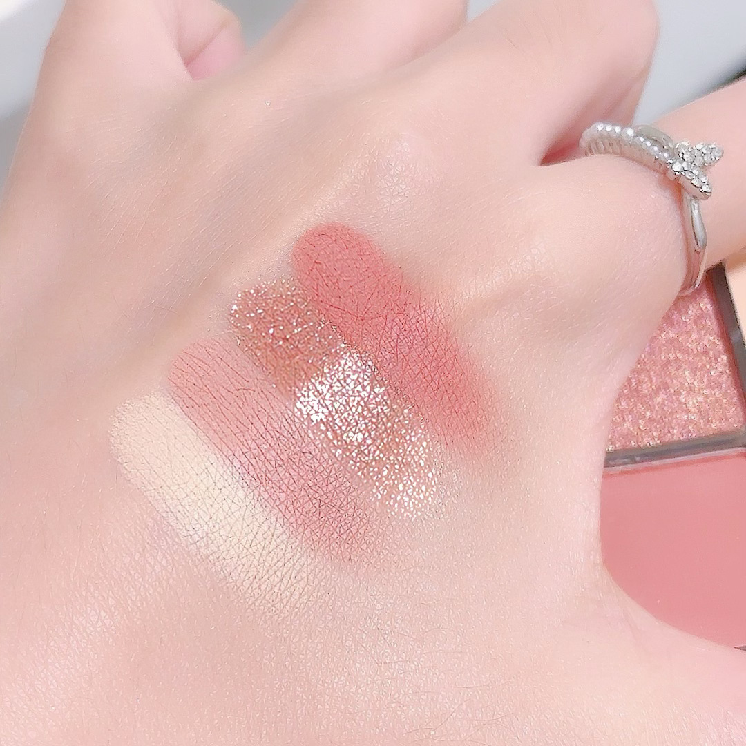 MYHO Daydream Four-color Eyeshadow Palette: Pink, smoky, earth tones, student daily light makeup, matte, pearlescent, sequined makeup undefined