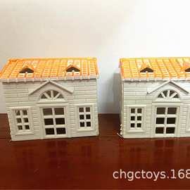 过家家房屋3D小别墅模型仿真建筑造型心理沙盘配件西式洋楼19.6g
