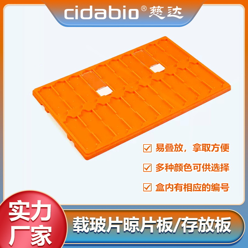 载玻片操作板晾片板载玻片存放板病理学切片放置板邮寄夹沥水晾晒