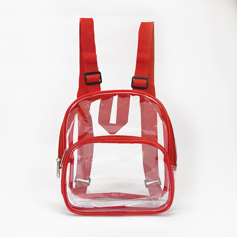 Transfronterizo nuevo estilo PVC mochila escolar transparente deportes al aire libre sellado bolsa transparente impermeable mini bolsa de almacenamiento de viaje