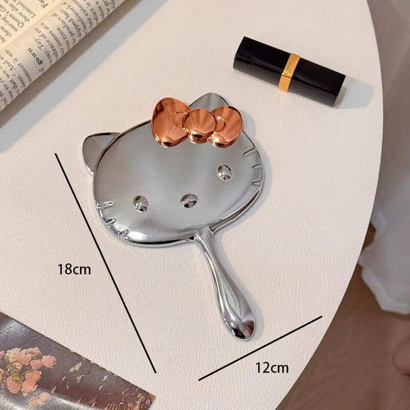 かわいいキティ猫小さなミラー女性ポータブルミニハンドヘルド化粧鏡学生かわいい折りたたみ化粧鏡|undefined