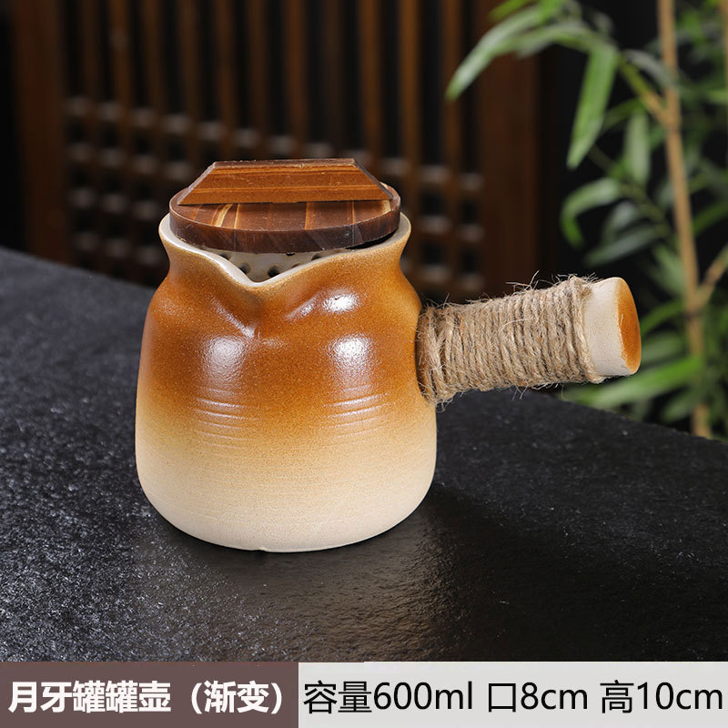 [con cubierta] horno de té de leche de horno de cocción de té de horno de cerámica gruesa de fuego abierto mango lateral del conjunto de tazas de té al por mayor