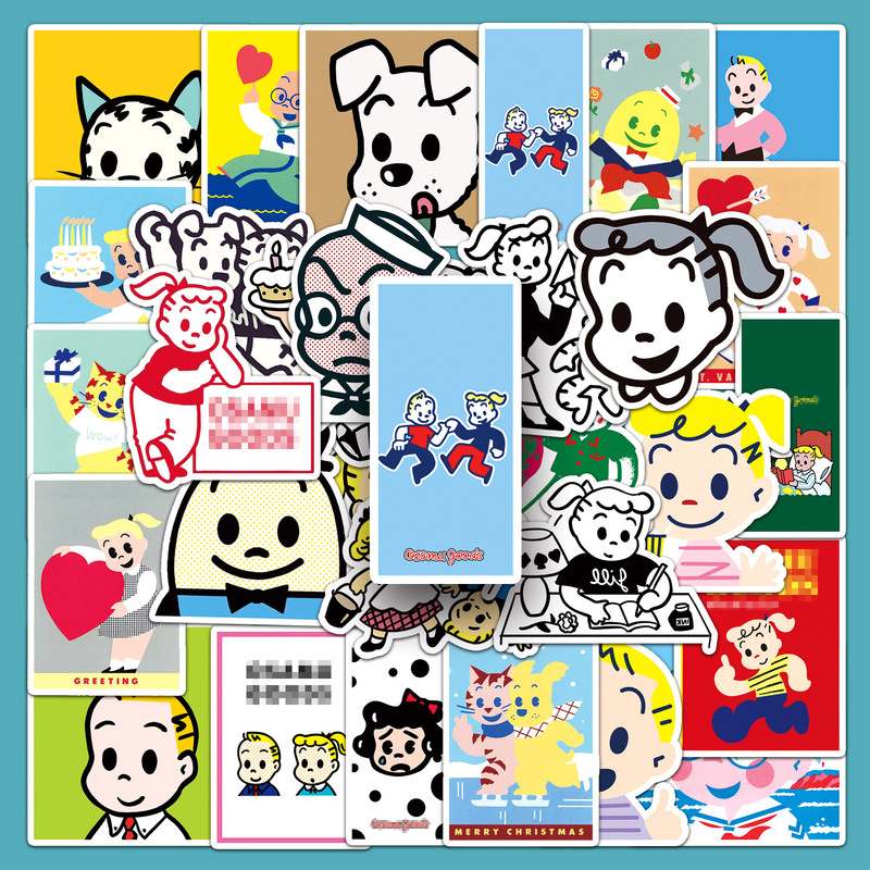 50 Japanese-Style Trendy Brand Graffiti Stickers Personalized Cross-Border Trendy Creative Decorative Phone Case Luggage Stickers Waterproof