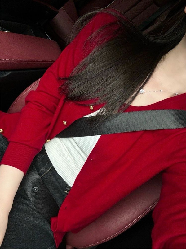 安拉红韩系法式复古羊绒加厚开衫毛衣外套女秋冬小个子针织上衣|undefined