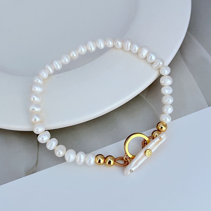 Fashionable elegant organic stone inlay from pearl