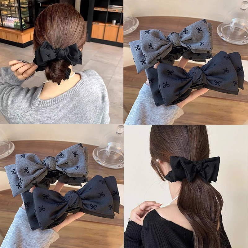 Gray series gran arco abrazadera de cabello otoño invierno nuevo estilo de alta sensación de cabeza de bola de cabeza de agarre