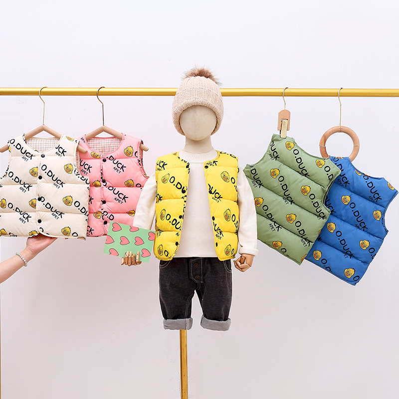 812 nuevo [en stock al por mayor] otoño y invierno para niños nuevos chalecos de algodón para niños y niñas chalecos cálidos para niños