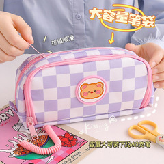Back to school season portable simple large-capacity pencil case Japanese girl high-looking storage stationery bag pencil case wholesale