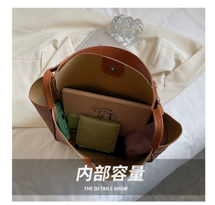 Japanese retro underarm bag, compact shoulder tote, 3 colors (black/white/caramel)