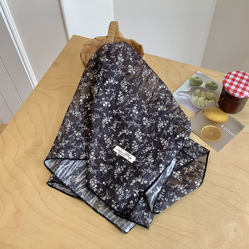 Buñuelo de seda de primavera y otoño nuevo buñuelo cuadrado de flores pequeñas buñuelo foto toque de cabeza pequeño cinturón de cabello fresco