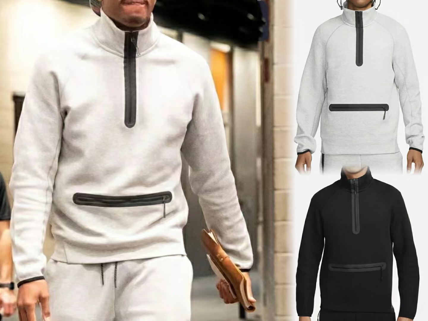 Cross-Border Trendy Sports Knit Jacket European and American Style Men's Top Casual Loose Outdoor Sweatshirt Fitness
