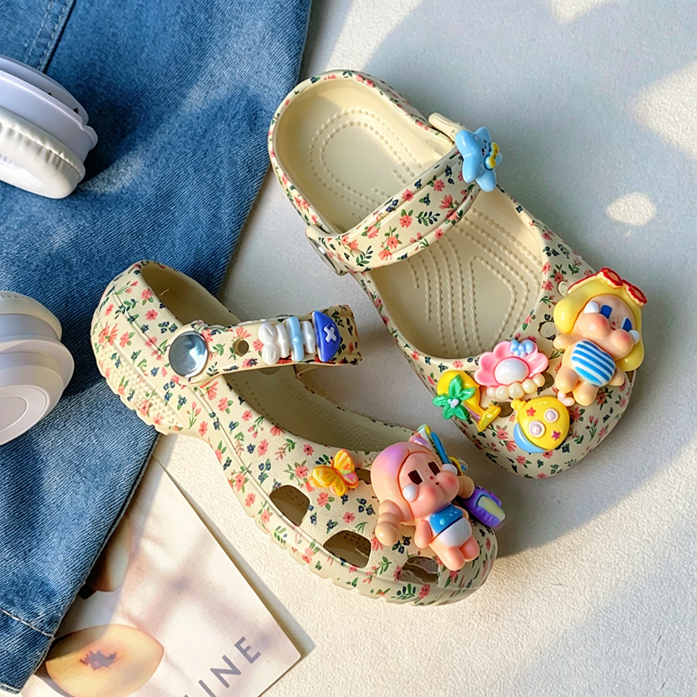 Eva Girls' Sandals 2026 New Ballet Clogs Summer Closed-Toe Beach Shoes Non-Slip Outdoor Children's Slippers