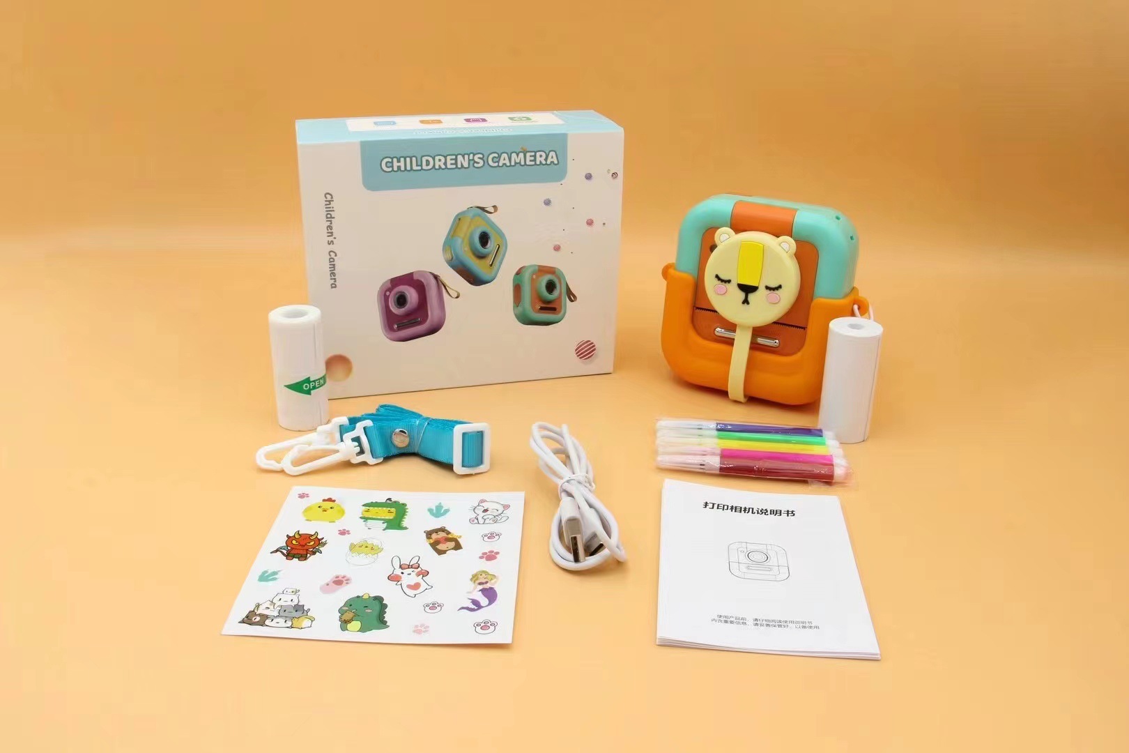 Nuevas cámaras de impresión transfronterizas para niños mini cámara de nivel de entrada pequeña cámara digital inteligente doble delantera y trasera