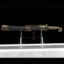 唐横刀浮龙牛尾宝刀一体锰钢锻打苗刀绣春刀工艺品收藏摆设未开刃