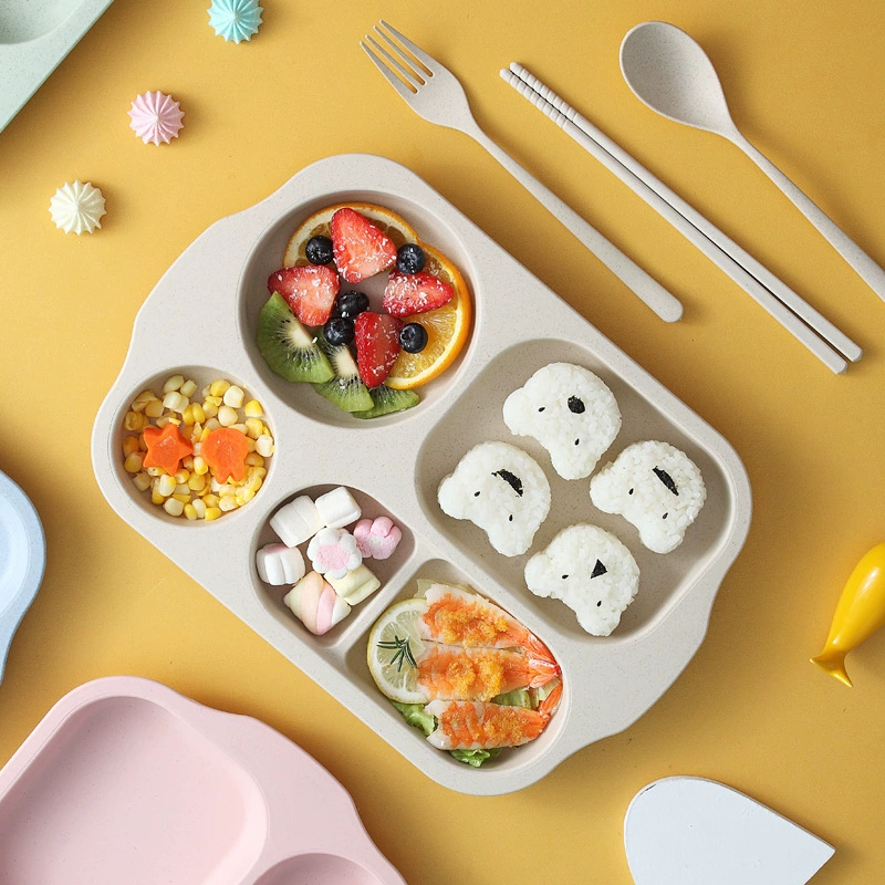 Cute creative dinner plate for elementary school students, tableware for supplementary food, ecological set