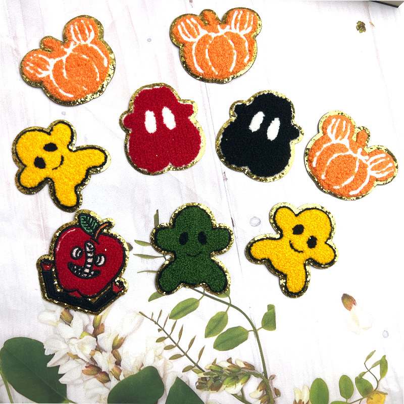 新款万圣节鬼节系列南瓜精灵鬼头格力特毛巾绣热溶胶刺绣布贴补丁