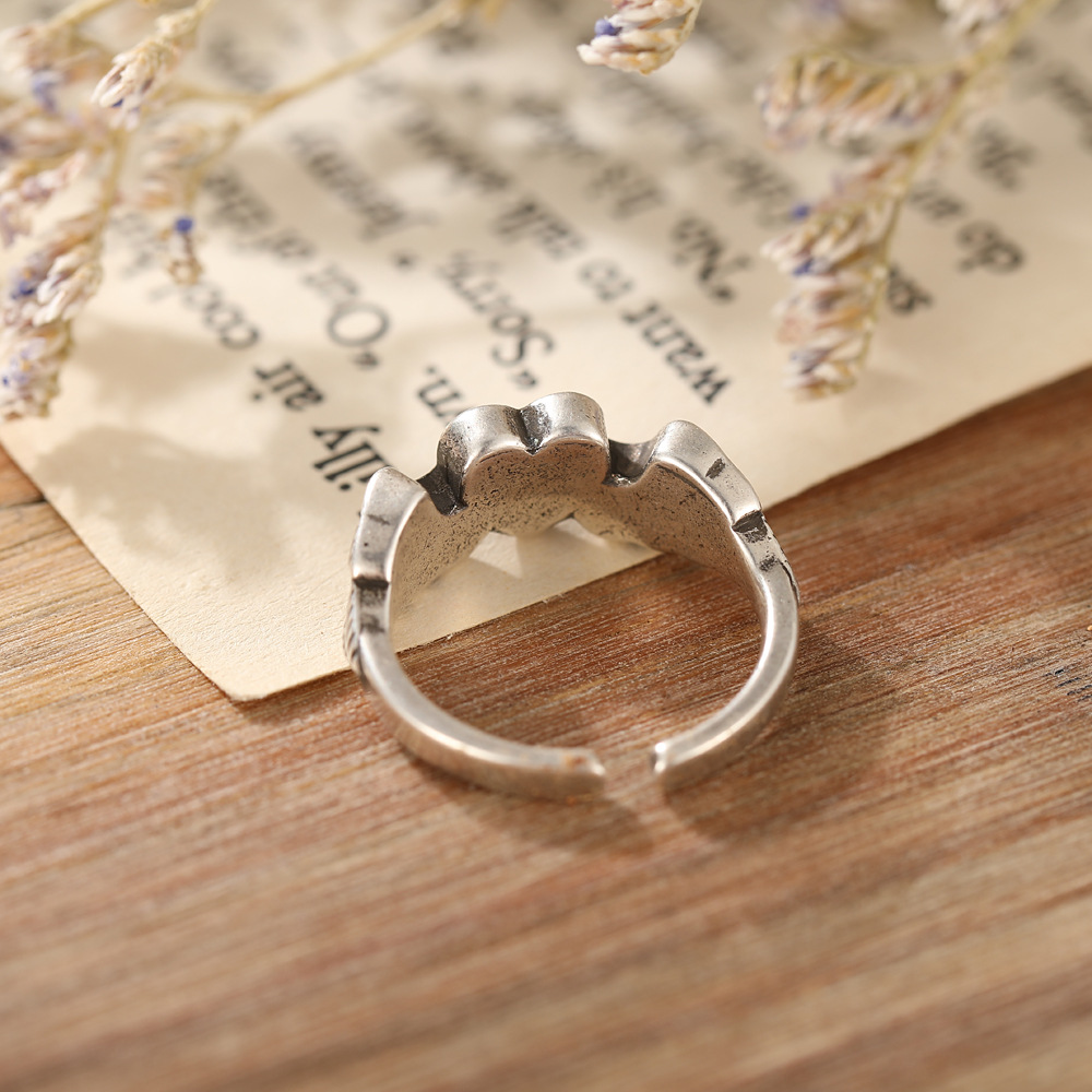 retro heart crying face expression alloy ring wholesalepicture5