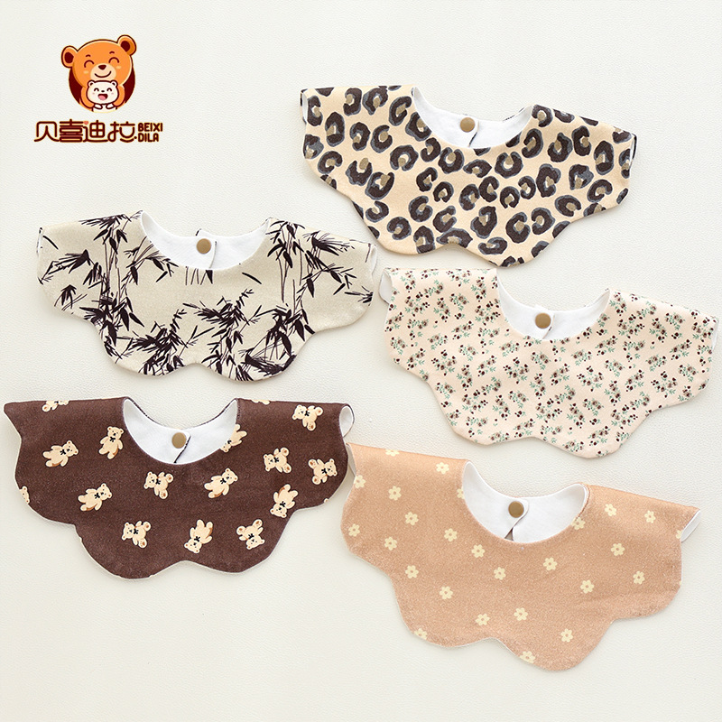Foreign Trade Cross-Border Baby Petal Bib Tpu Laminated Waterproof and Oil-Proof Kidsren's Eating Bib Baby Saliva Towel