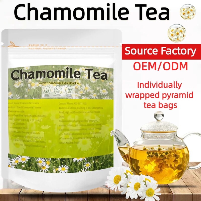 Cross-Border E-Commerce Specializes in Chamomile Tea Chamomiletea Petals Amazon Foreign Trade Factory Customized Triangular Bags