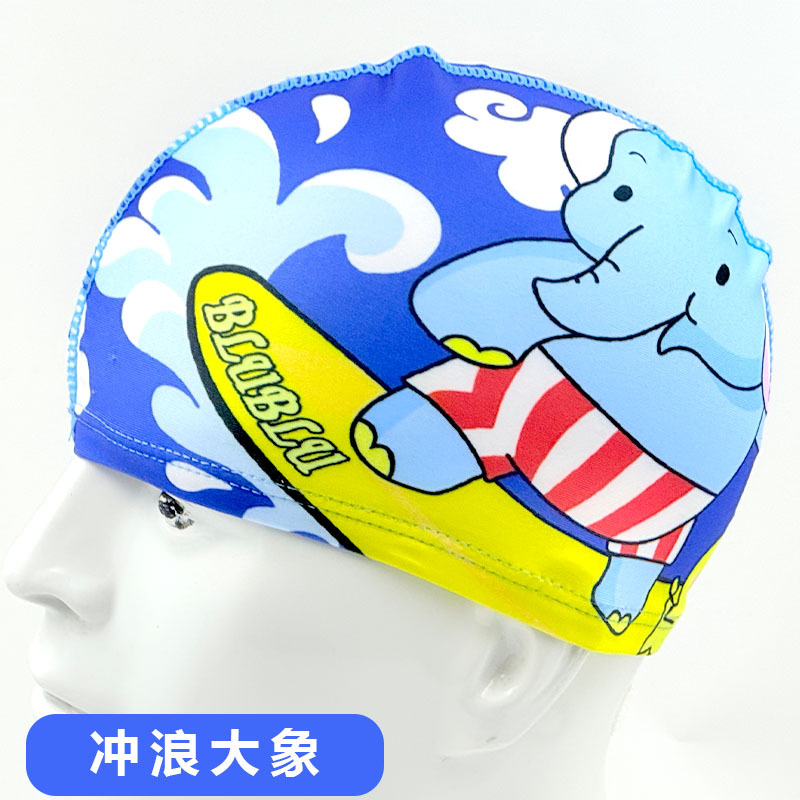 Gorro de natación al por mayor Gorro de natación de tela unisex Gorro de natación de secado rápido con estampado de aguas termales para niños adultos
