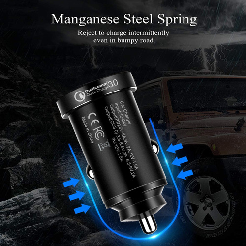 Mini Aluminum Alloy Private Mold Car Charger QC3.0+PD20W Dual-Port Output 38W Fast Charging Car Charger